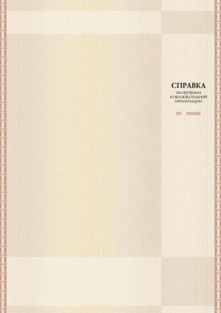 Справка об обучении СПО (установленный образец)
