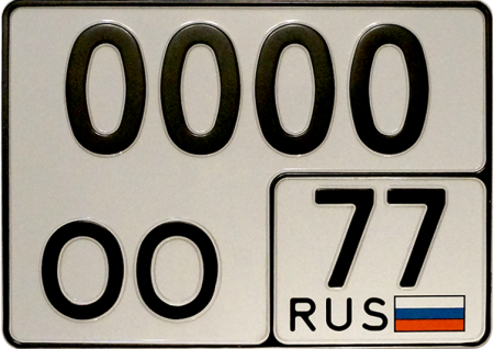 Дубликаты ГРЗТС Тип 3 (288х206 мм, С флагом РФ, Без отверстий, , , Шт)